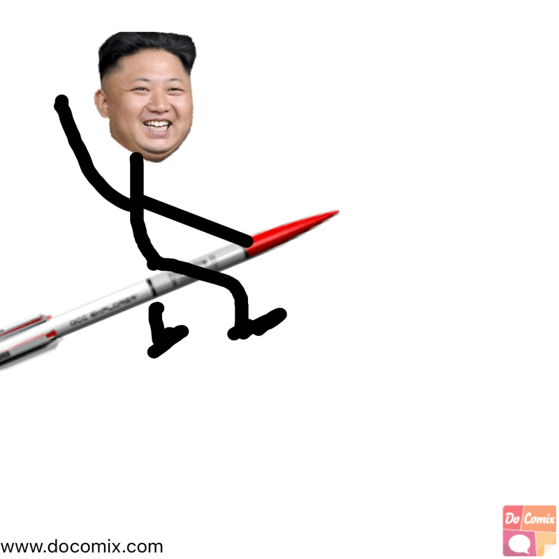Kim on a rocket